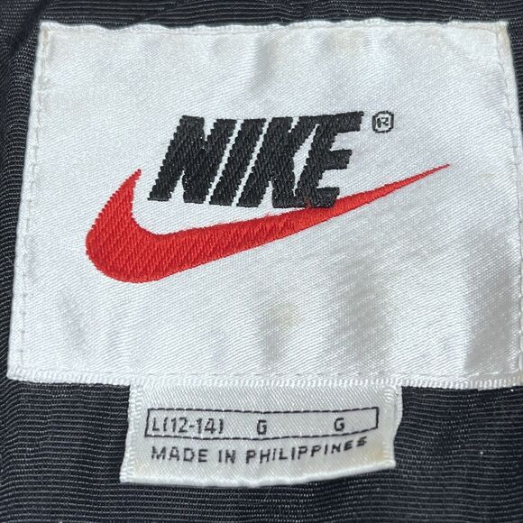 Vintage 90s Nike Windbreaker Jacket Womens Large Black/ White Lined Full Zip - Picture 12 of 14